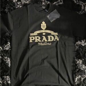 Prada White Logo Dust Bag with Black Print